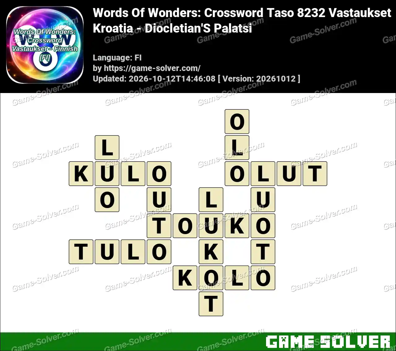 Words Of Wonders: Crossword Taso 8232 Vastaukset – Kroatia – Diocletian’S Palatsi